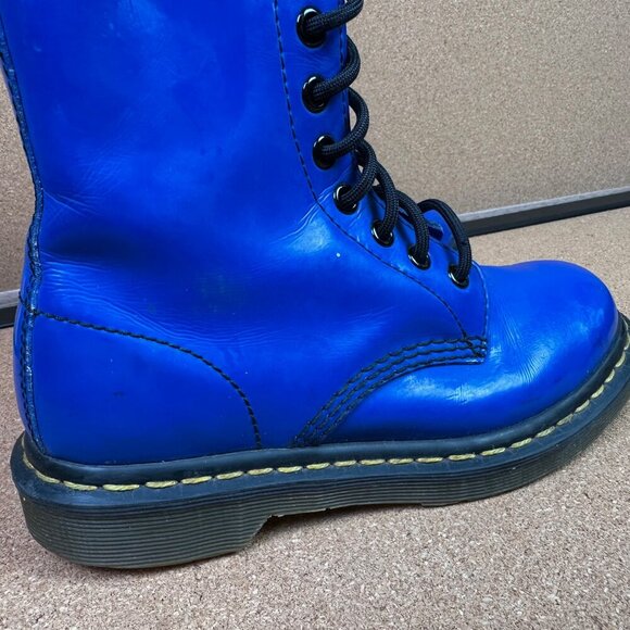 Dr Martens 1460 Boot in Royal Blue Patent Leather Size Womens 5 / EU 36 - Picture 3 of 9